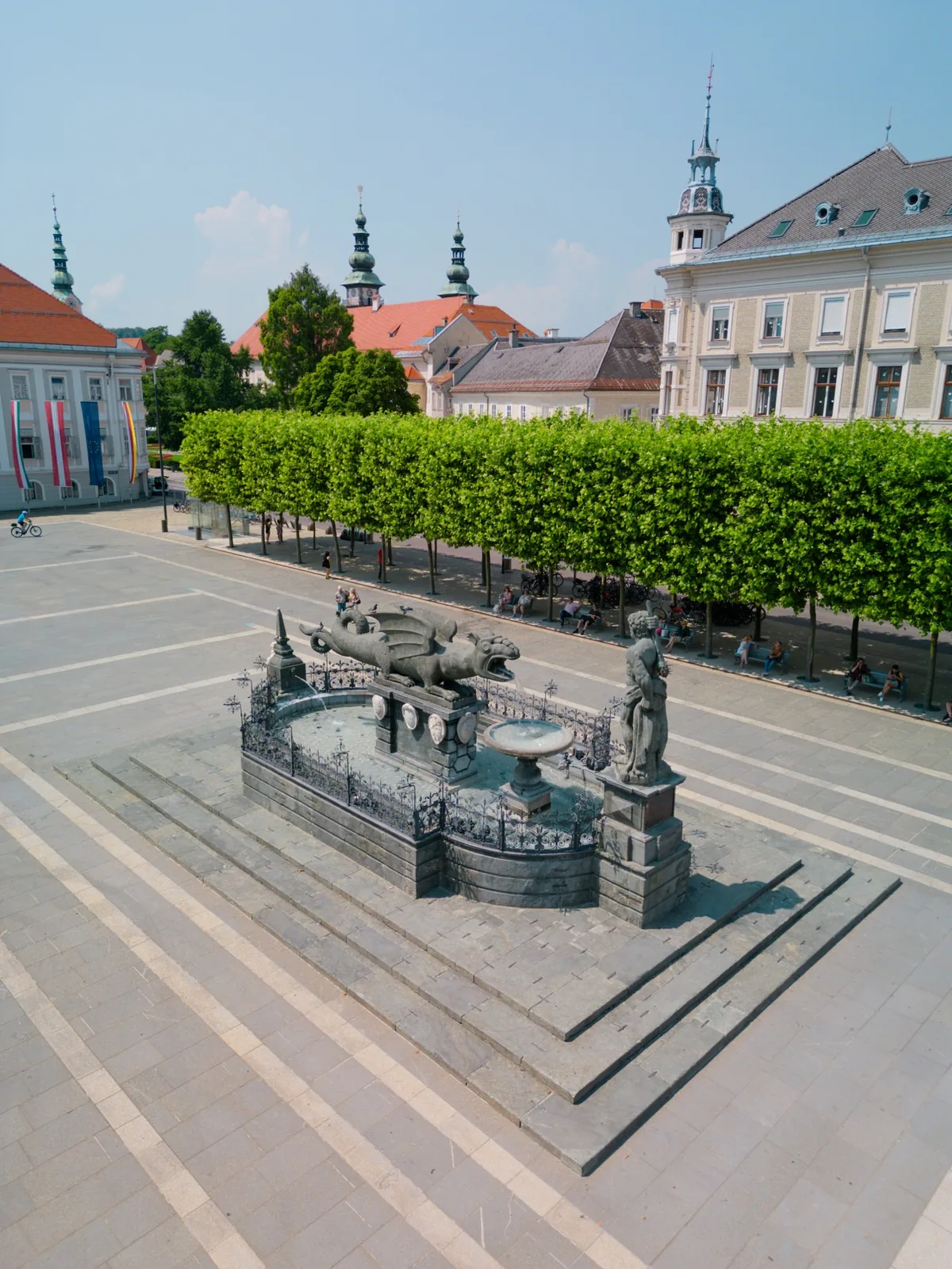 Lindwurmbrunnen am Neuen Platz in der Klagenfurter Altstadt