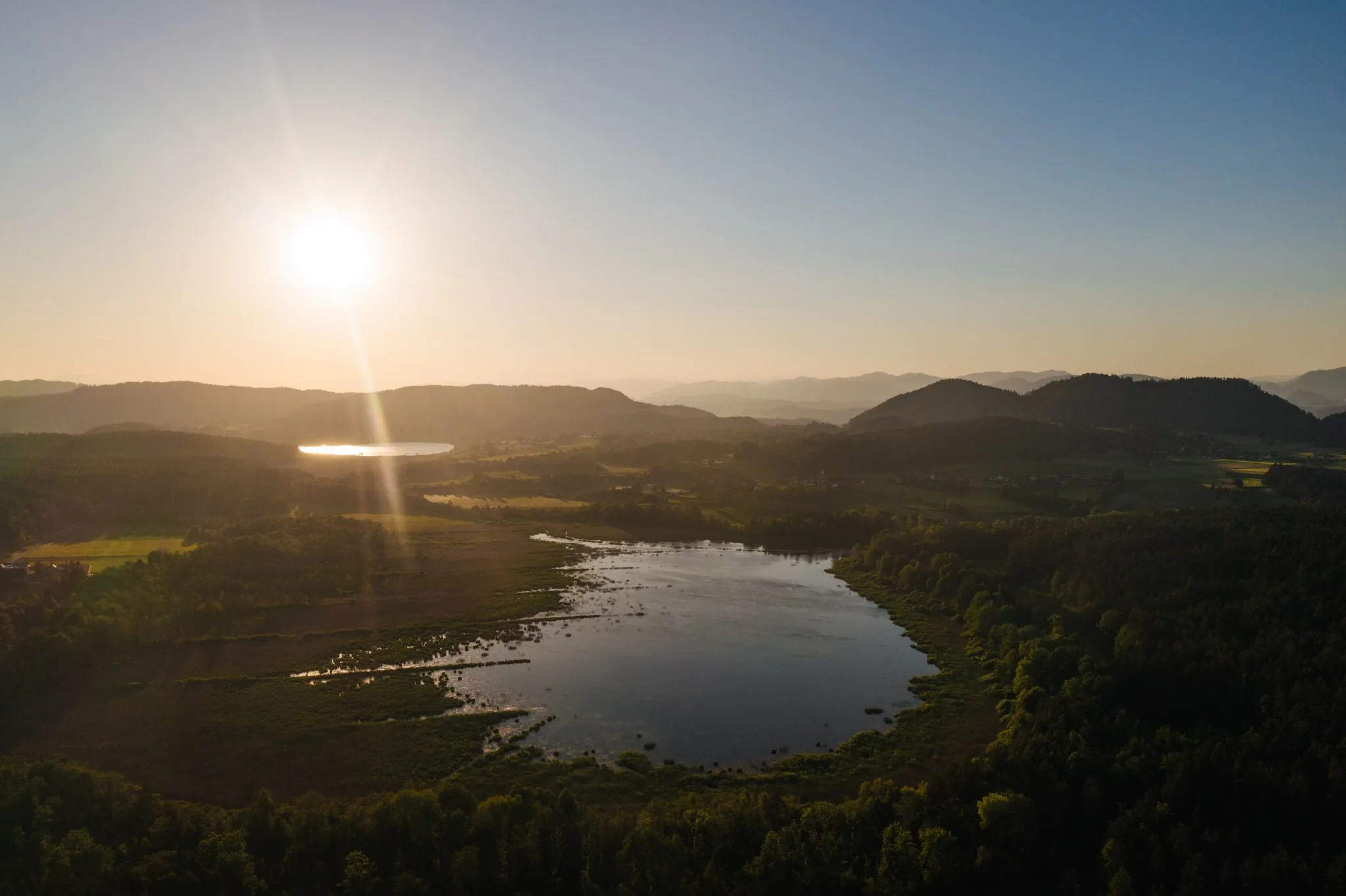 Das Sablatnigmoor bei Eberndorf aus der Luft