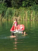 Tretboot-Spaß auf dem Naturteich